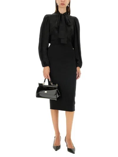 Dolce & Gabbana Gabardine Virgin-wool Midi Skirt