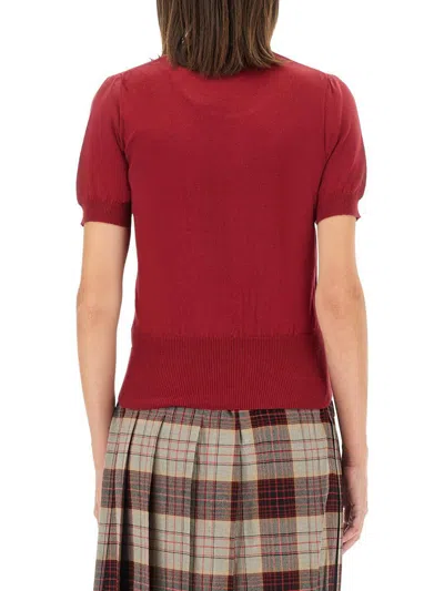 Vivienne Westwood Red Embroidered Logo Sweater