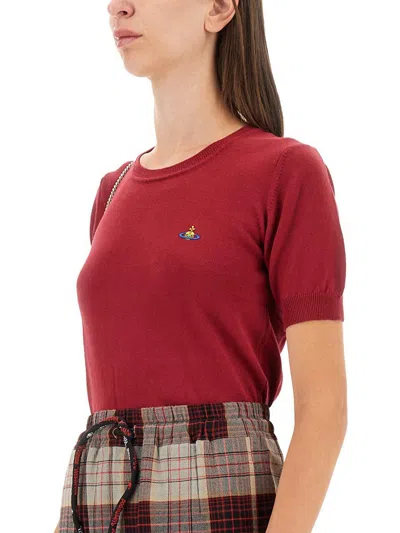 Vivienne Westwood Red Embroidered Logo Sweater