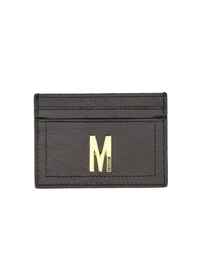 Moschino Couture Card Holder With Gold Plaque