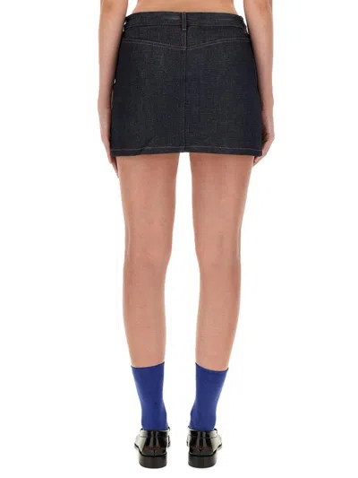 Apc Short Denim Skirt With Pockets And Loops