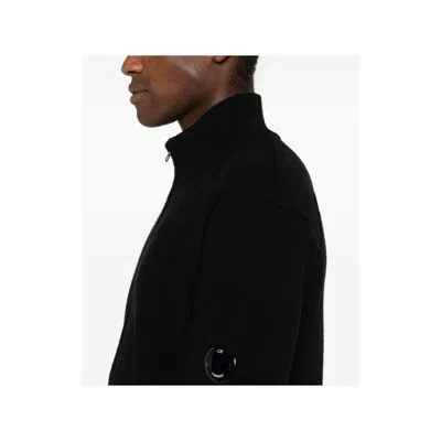C.p. Company Black Turtleneck With Lens Detail