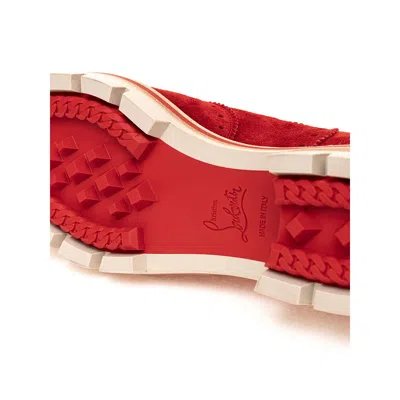 Christian Louboutin Red Suede Leather Flat Women's Shoe
