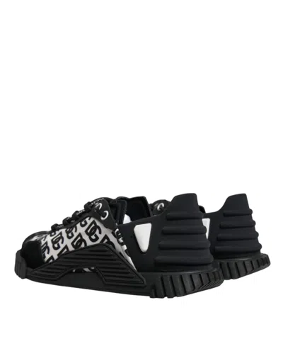 Pre-owned Dolce & Gabbana Black Logo Lace Up Low Top Ns1 Sneakers Men's Shoes ()