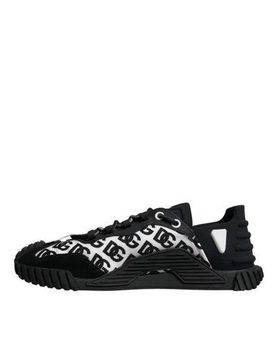 Pre-owned Dolce & Gabbana Black Logo Lace Up Low Top Ns1 Sneakers Men's Shoes ()