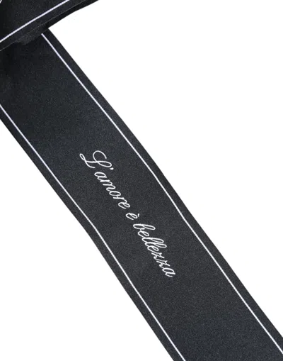 Dolce & Gabbana Black Waist Ribbon Wide Bow Logo Women's Belt