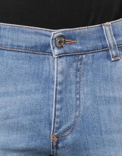 Dolce & Gabbana Blue Cotton Stretch Skinny Denim Gold Men's Jeans In Blue