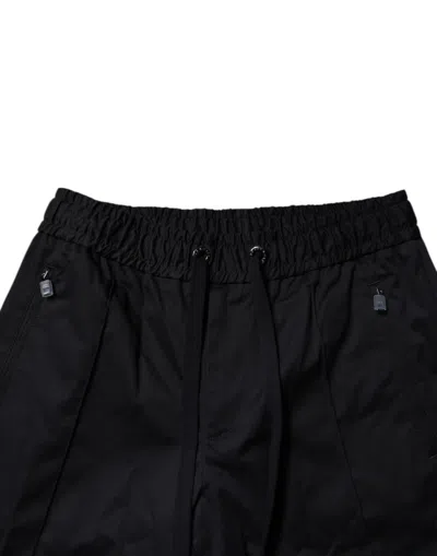 Dolce & Gabbana Black Cotton Stretch Jogger Sweatmen's Men's Pants In Black