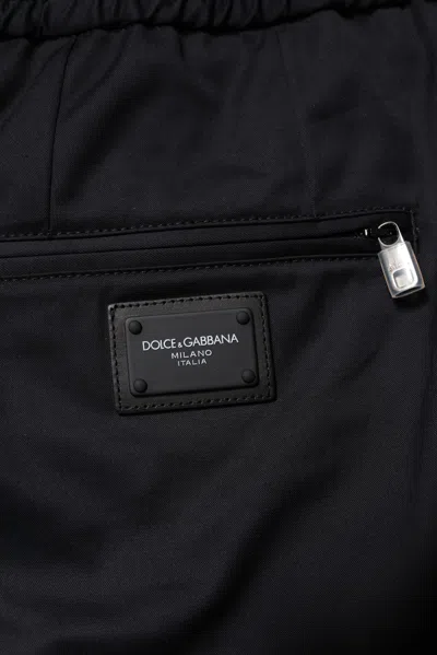 Dolce & Gabbana Black Cotton Stretch Jogger Sweatmen's Men's Pants In Black
