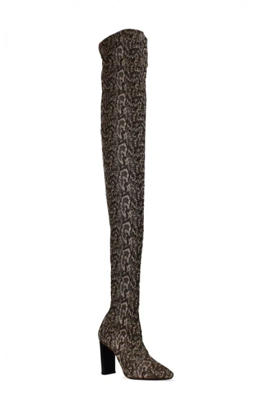 Saint Laurent Moon Python-print Boots