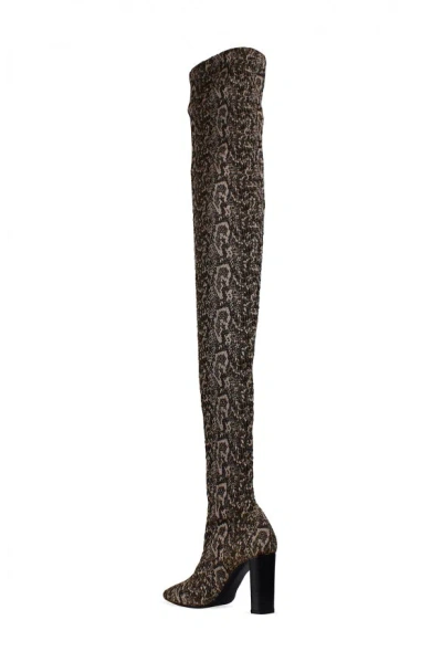 Saint Laurent Moon Python-print Boots