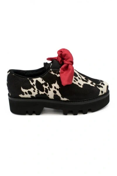 Walter Steiger Spotted Bow Loafers In Black