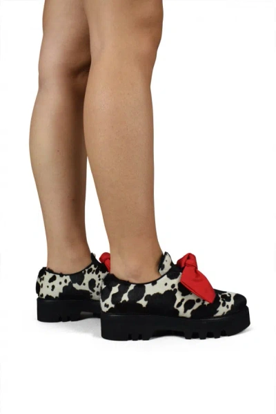 Walter Steiger Spotted Bow Loafers In Black