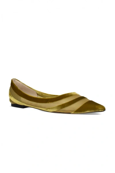 Jimmy Choo Velvet Mesh-panelled Ballerina Shoes