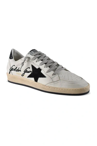 Golden Goose Ballstar White Sneaker With Side Star Application In Leather Man In Gray