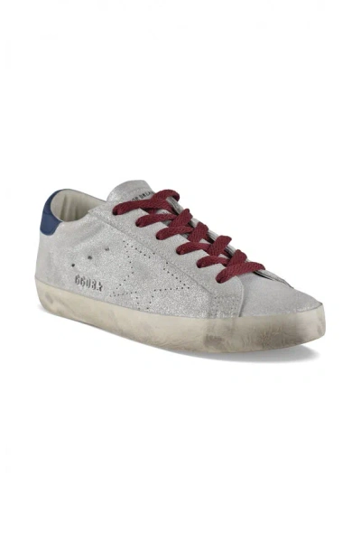 Golden Goose Super-star Distressed Leather-trimmed Metallic Suede Sneakers