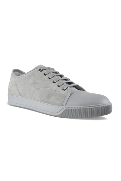Lanvin Mens Grey Dbb1 Contrast-sole Suede And Leather Low-top Trainers In Gray