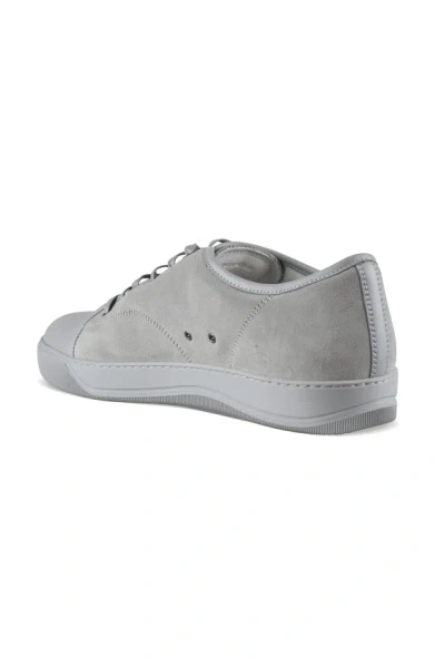 Lanvin Mens Grey Dbb1 Contrast-sole Suede And Leather Low-top Trainers In Gray