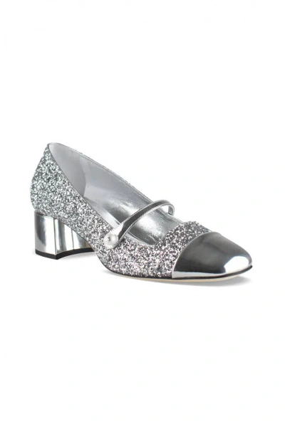 Jimmy Choo Women Elisa Glitter Fabric Pumps In Silver