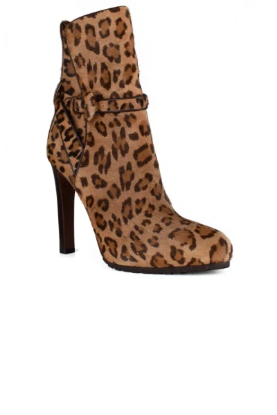 Ralph Lauren Recelle Leopard-print Boots In Brown