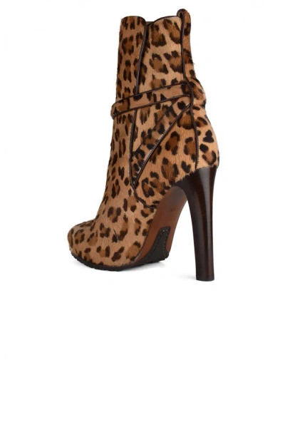 Ralph Lauren Recelle Leopard-print Boots In Brown