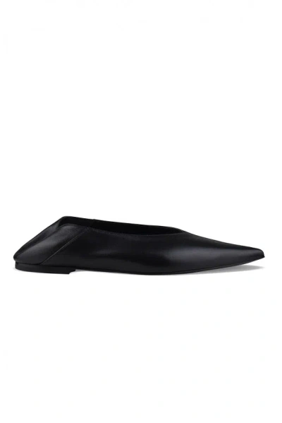 Saint Laurent Poppy Ballerina Flat In Nero