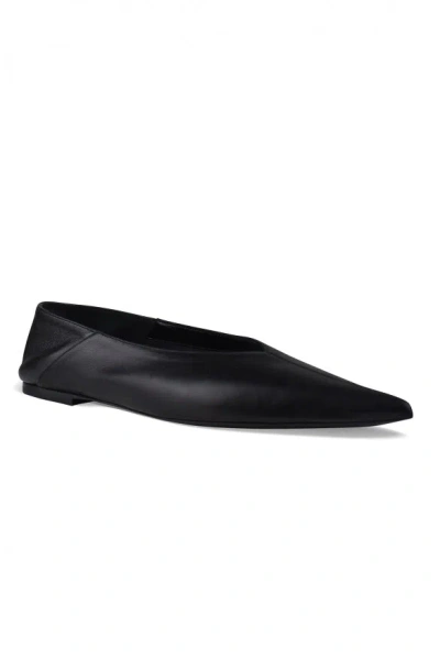Saint Laurent Poppy Ballerina Flat In Nero