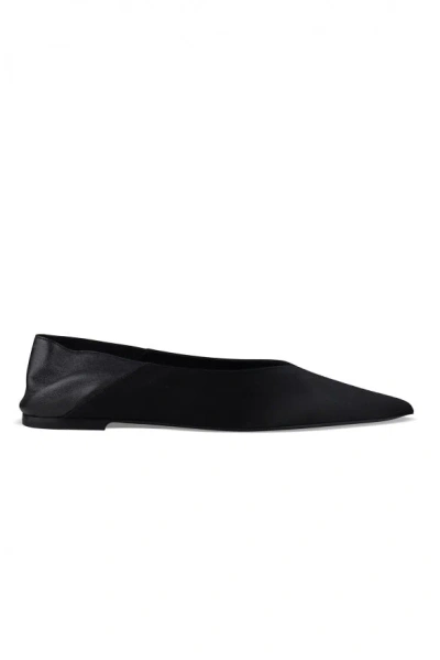 Saint Laurent Poppy Ballerina Flat In Nero