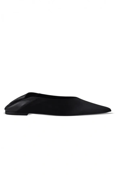Saint Laurent Poppy Ballerina Flat In Nero