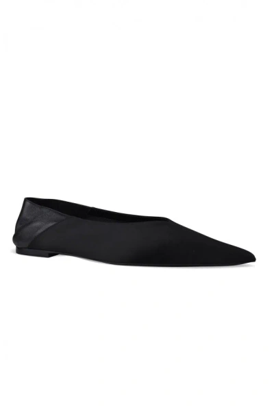 Saint Laurent Poppy Ballerina Flat In Nero