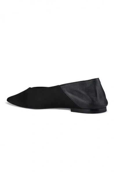 Saint Laurent Poppy Ballerina Flat In Nero