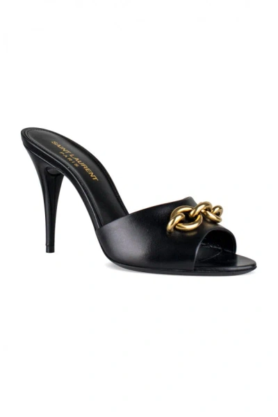 Saint Laurent Le Maillon 95mm Heel Sandals In Black