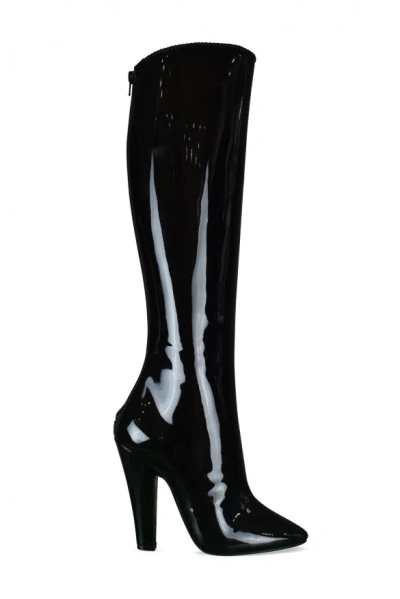 Saint Laurent Almond-toe Leather Boots