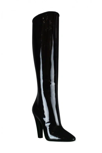 Saint Laurent Almond-toe Leather Boots