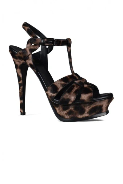 Saint Laurent Leopard Print Sandals