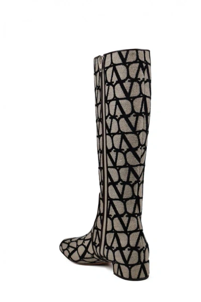 Valentino Garavani Women Vlogo Boots In Cream