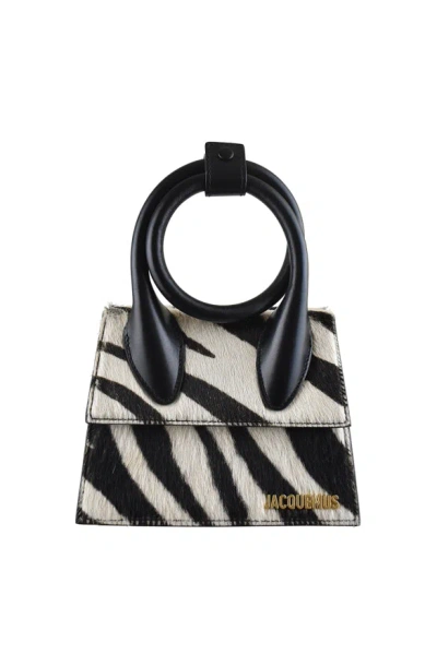 Jacquemus Le Chiquito Noeud Zebra Printed Leather Top-handle Bag