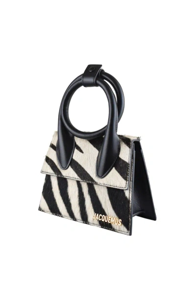 Jacquemus Le Chiquito Noeud Zebra Printed Leather Top-handle Bag