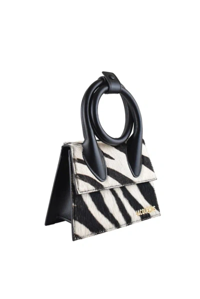 Jacquemus Le Chiquito Noeud Zebra Printed Leather Top-handle Bag
