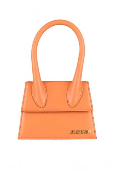 Jacquemus Le Chiquito Moyen Suede Satchel Bag In Orange