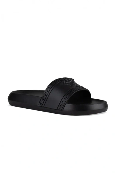 Versace Medusa Slides In Black