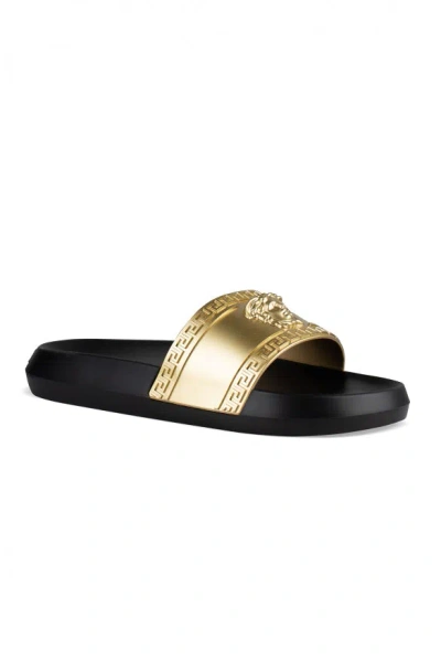 Versace Medusa Slides In Gold