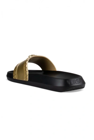 Versace Medusa Slides In Gold