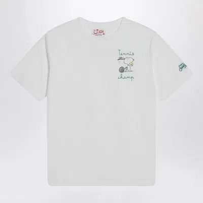 Mc2 Saint Barth White T-shirt With Snoopy Tennis Print