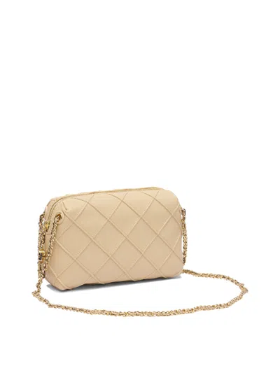 Tory Burch Borsa Crossbody Fleming Small In Pelle Trapuntata Colore Vaniglia In White