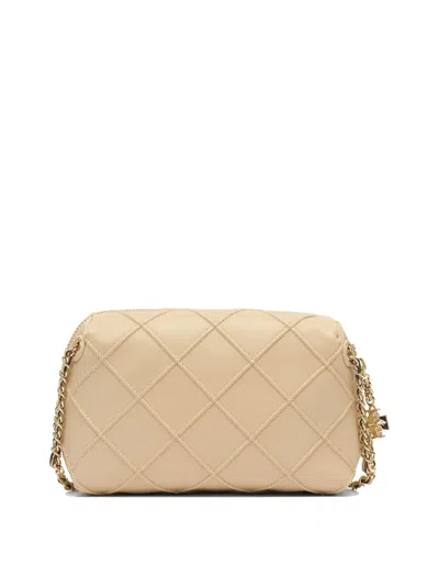 Tory Burch Borsa Crossbody Fleming Small In Pelle Trapuntata Colore Vaniglia In White