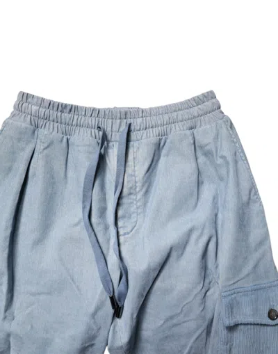 Dolce & Gabbana Light Blue Cotton Jogger Cargo Men Denim Pants In Blue