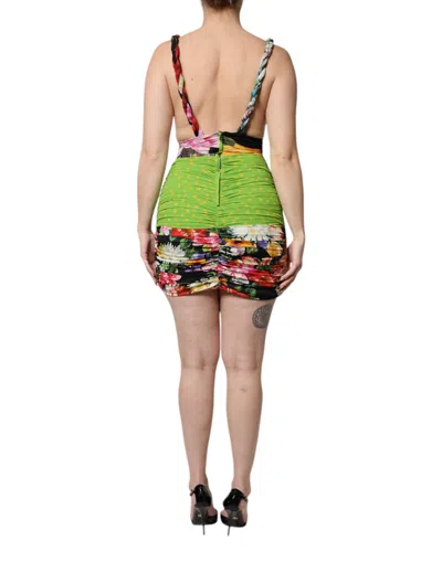 Dolce & Gabbana Multicolor Floral Patchwork Fitted Mini Dress