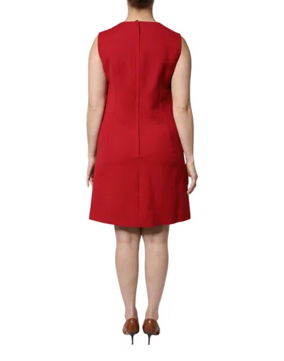 Dolce & Gabbana Red Wool Sleeveless Knee Length A-line Dress In Red