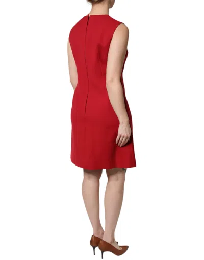 Dolce & Gabbana Red Wool Sleeveless Knee Length A-line Dress In Red